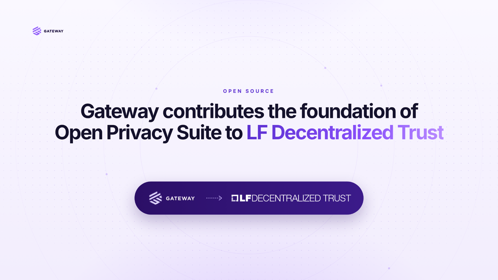 Open source: Gateway contributes the foundation of Open Privacy Suite to LF Decentralized Trust.
